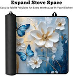 Multi-Design Stove Top Cover for Glass/Electric Stoves - 3-in-1 Heat-Resistant Protector Mat, Non-Slip Drying Rack 28"x20" (Butterflies, 28" L x 20" W) - Image 6