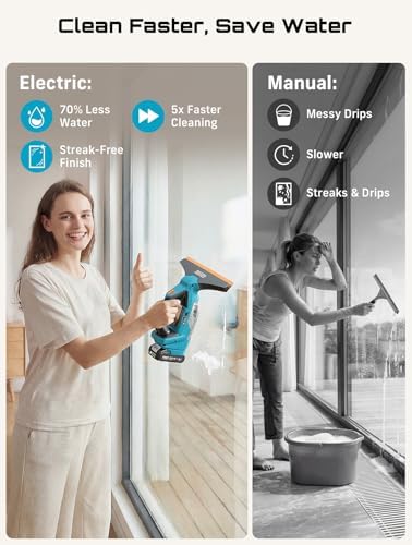 SEESII Cordless Window Vacuum Squeegee 2X 2000mAh for Glass Window - Image 6