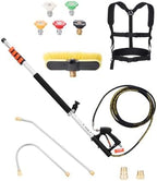 VEVOR Pressure Washer Telescoping Wand, 18 ft, 4000 psi, Telescopic Spray Wand with Power Washer Extension Wands, Gutter Cleaner, Brush Head, 5 Spray Nozzle Tips, Adapter and Adjustable Support Belt by VEVOR