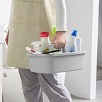 Large Cleaning Supplies Caddy Portable Shower Caddy Basket Light Gray 2Pk - Image 2