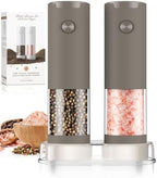 Electric Salt and Pepper Grinder Set Automatic Adjustable Coarseness Pepper Grinder Shakers Set Kitchen Products White Elephant Gift Anniversary Christmas Ideas Gifts for Men by ioion