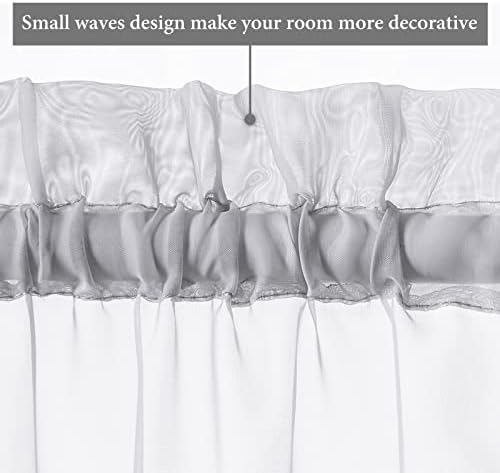 MIULEE Light Grey 25 x 72 Inches Sidelight French Door Sheer Curtains - Image 4