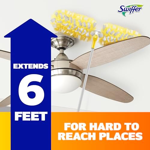 Swiffer Duster Kit with 6 ft Super Extendable Handle, Heavy Duty Starter Kit with 8 Refills, Lemon Scent - Image 3