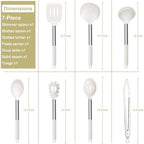 E-far Silicone Cooking Utensils Set, 7-Piece White Kitchen Utensils Set - Image 2