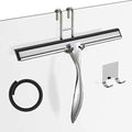 Shower Squeegee for Glass Door 12-Inch Stainless Steel Bathroom Squeegee Window Wiper, Includes Shower Door Hook, Adhesive Hook, and Spare Silicone Blade for Window Mirror Car All-Purpose Squeegee by SSTOOHL