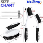 Holikme Cleaning Brush Set for Household Use, Scrub Brush, Kitchen Brush, Tile Lines Brush for Bathroom, Floor, Tub, Shower and Kitchen Surface (Charcoal) - Image 6