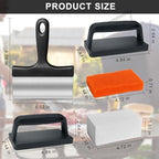 Griddle Cleaning Kit for Blackstone,11 Pieces Flat Top Grill Cleaning Kit with Grill Stone,Griddle Scraper,Scouring Pad and Handles,Cleaner Tool Set Griddle Accessories for Rusty Grills [Black+Orange] - Image 2