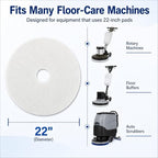 22 Inch White Floor Polishing Pads, 5 Pack, 23mm Thick Floor Machine Pads for Polishing, Buffing, Finishing and Floor Maintenance, for Rotary Machines, Buffers and Auto Scrubbers - Image 3