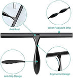 Shower Squeegee for Glass Doors,10-Inch Shower Glass Squeegee, Matte Black Shower Squeegee for Shower Doors,Mirror,Windows, with Shower Door Hook and Adhesive Hook - Image 3