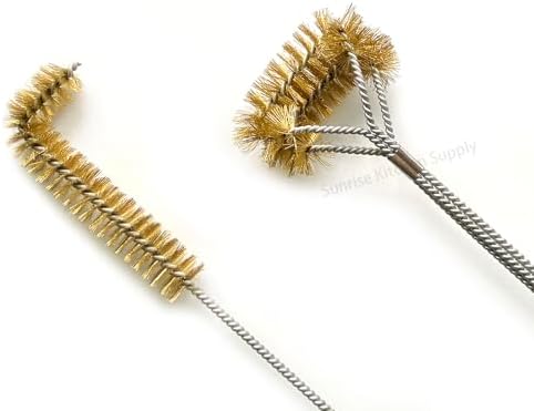 SUNRISE Fryer Brush with Long Handle (Brass, L, Double Brush, and Rubber Handle Cleaning Rod) - Image 4