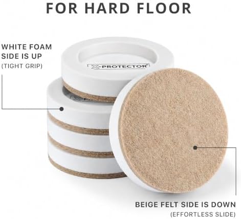 Felt Furniture Sliders for Hardwood Floors X-PROTECTOR 8 PCS 3 ½” - Image 4