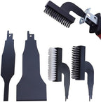4pcs Reciprocating Saw Spatula Brush Set, Reciprotools Attachments and Adapters Nylon Wire Alloy Steel Cleaning Tool Multifunctional Carbon Steel Tile Ground Mud(Black) by JIANWEI