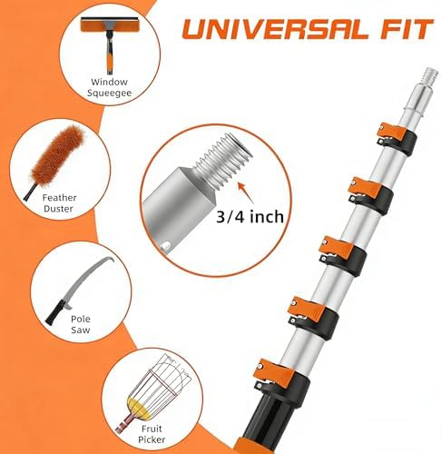 18FT Window Washing Kit, Squeegee with Telescopic Extension Pole - Image 6