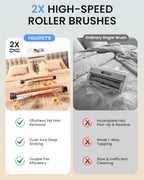 HEAPETS Mattress Vacuum Cleaner, 16Kpa Bed Vacuum with 275nm UV-C Light & 149℉ Heat & Ultrasonic, Dual High-Speed Roller Brushes & H13 HEPA Filter for Pet Hair, Bed, Sofa, Couch, Corded White - Image 5