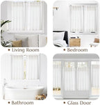 jinchan Linen Pinch Pleated Back Tab Tier Curtains, 26x24, White - Image 5