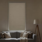 RYB HOME Blackout Roman Shade for Windows, No Drill Cordless Faux Linen Roman Blind, Double-Sided Magnetic Foldable Window Shades for French Doors, Bedroom, Bathroom, Taupe, W36 x H64, 1 Panel - Image 2