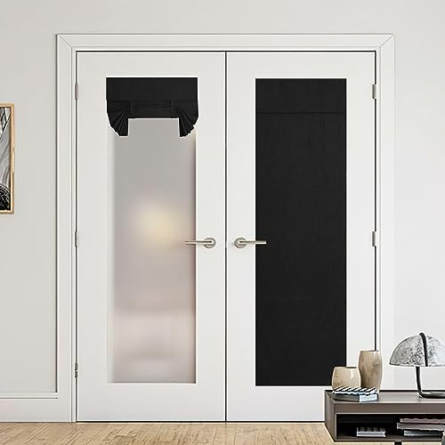 NICETOWN French Door Blackout Curtains, Faux Linen Blackout Sheer Curtains by NICETOWN