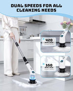 Electric Spin Scrubber with Long Handle | Shower Cleaner Brush for Bathroom - Image 3
