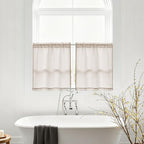 2 Panels 24 Inch RV Curtains for Camper Windows Linen Light Coffee - Image 2