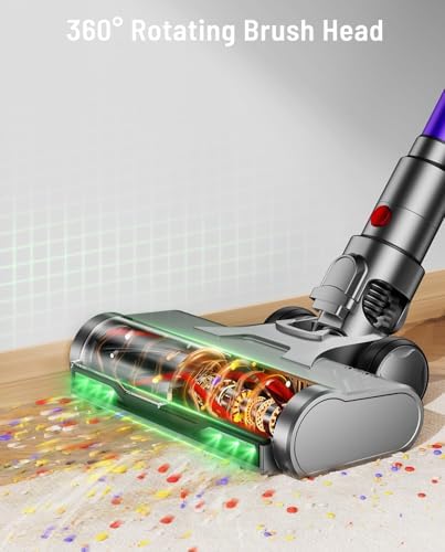 Cordless Vacuum Cleaner, 650W 55KPA 75Min Powerful Vacuum Cleaners for Home, Self-Standing Stick Vacuum Cordless Rechargeable/ Anti-Tangle/OLED Screen/1.8L Cup for Home Pet Hair/Carpet/Hardwood Floor - Image 6