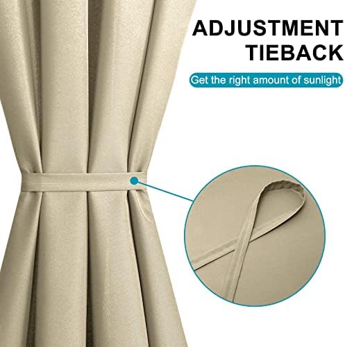 Hiasan French Door Curtains Privacy, Khaki, 52W x 40L, 1 Panel - Image 4