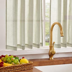 jinchan Linen Pinch Pleated Back Tab Tier Curtains, 26x30, Beige - Image 4