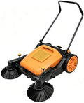 Walk-Behind Hand Push Sweeper with 5 Gears and Adjustable Broom 41.3in inch Sweeping with 14.5 Gallon Capacity Push Floor Sweeper Outdoor for Walkway and Yard by NuBusno