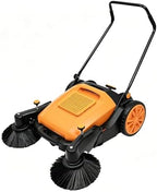 Walk-Behind Hand Push Sweeper with 5 Gears and Adjustable Broom 41.3in inch Sweeping with 14.5 Gallon Capacity Push Floor Sweeper Outdoor for Walkway and Yard by NuBusno
