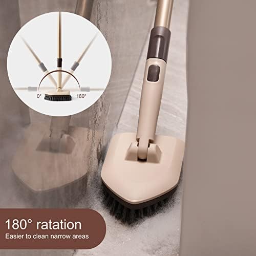 Eyliden Tub & Tile Scrubber Kit with Long Handle, 2 Different Cleaner Brush - Image 3