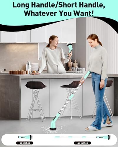 Electric Spin Scrubber for Bathroom, Shower Scrubber with Long Handle - Image 6
