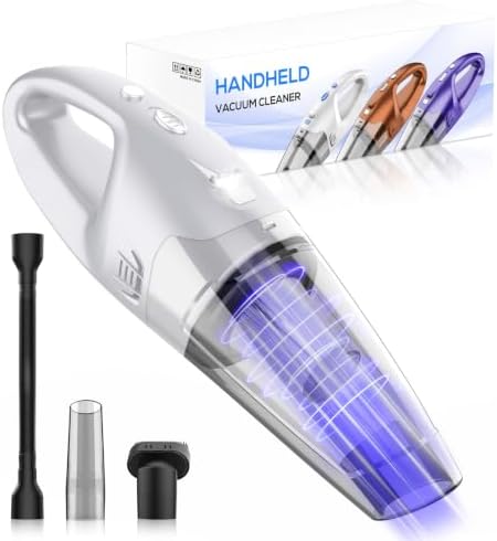 YOOHI Handheld Vacuum Cordless Rechargeable – 6000Pa Mini Hand Held Vacuum, LED Light, 20–25 Mins Runtime, USB Charging, 500ML Cup – Lightweight Small Vacuum Cleaner Cordless for Car/Office/Home by YOOHI