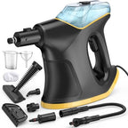 Heavy Duty Handheld Steam Cleaner, Multipurpose Pressurized Steam Cleaner with Continuous Steam & Safety Lock, 10S Fast Heating for Home, Car, Kitchen, Shower, Grout & Upholstery, 9 Accessories by SteamWise