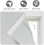 RYB HOME 100% Blackout Curtains for French Door, Privacy Lightweighted Door Window Curtains Thermal Insulated for Kitchen Living Room Easy to Install Blinds, W30 x L80 inch, 1 Pc, Greyish White - Image 6
