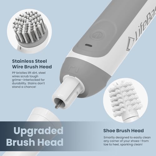 LifeBasis Cordless Rechargeable Power Scrubber Brush, White - Image 4