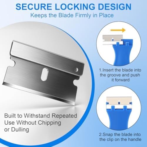 Glass Stove Top Scraper Kit with Non-Abrasive Pads and for blades, Stainless Steel Blade for Cooktops, Ovens, Mirrors, and Tiles, Multi-Purpose Cleaning Tool for Home Kitchen Use - Image 2