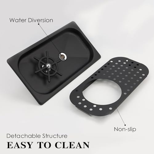 Pitcher Washer, Espresso Washer, Drainage and Drip Tray Stainless Steel Bar Glass Washer is The Sink, and The Cup Spray Washer is The Home Kitchen Hotel Cafe Restaurant (Black) - Image 4