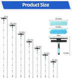 122'' Window Washing Kit with Extension Pole, 2-in-1 Window Cleaning Kit with Scrubber and Rotating Head, Window Cleaner Tool for Shower Rooms, Glass, Floors, Tiles, Walls, Car Windshields - Image 3