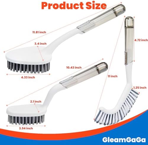 3 Pack Shower Brush for Cleaning, Heavy-Duty Scrub Brush Set for Bathroom - Image 2
