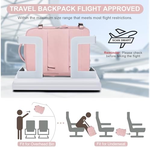 Large Travel Backpack for Women Airline Approved Carry on Backpack for Airplanes Mochila De Viaje Personal Item Travel Bag Spirit Airlines Personal Item Bag 18x14x8 Backpack for Traveling on Airplane - Image 2