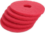 PRO SOURCE High Gloss Buffing Pads for Floor Machines: 5 Pack, Fine Red Polyester, 15" Diameter - Image 2