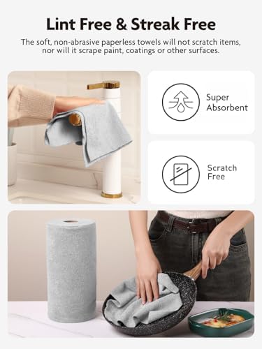 Fantasticlean Microfiber Cleaning Cloth Roll- 40 Sheets, 12" x 12" (Grey) - Image 5