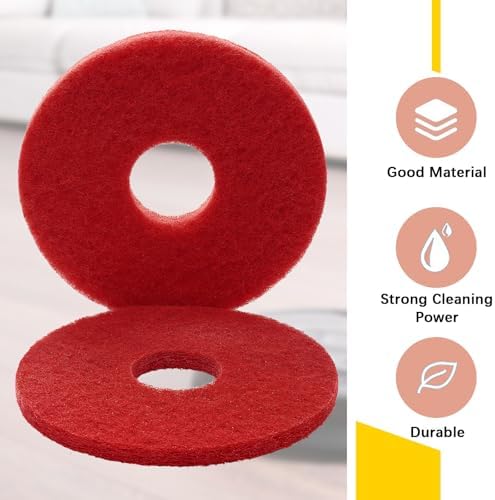 Teenyyou 2 Pcs 12" Red Floor Buffer Pads for Machine - Image 3
