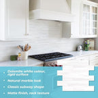 STICKGOO 10-Sheet Peel and Stick Backsplash on Subway Tile, Dolomite White - Image 2