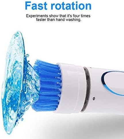 AUSUKY Handheld Cordless Electric Dish Scrubber Brush Power Bathroom Tile Floor Shower Kitchen Cleaner, White, 25cm - Image 7