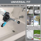 Drain Auger, Clog Remover with Drill Adapter, 25 Feet Flexible Plumbing Snake Use Manually or Powered for Kitchen,Bathrom and Shower Sink, Comes with Gloves(Gray) - Image 3