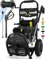 4200PSI Gas Pressure Washer 4.0GPM Gas Power Washer 212CC Gas Powered Washing Machine Commercial High Pressure Washer with 32ft Hose Reel&5 Nozzles for Patio Garden Yard Vehicle,EPA/CARB/ETL by Steupoek