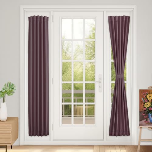 Vatge Side Door Window Covering, Sidelight Curtains for Glass Door, Kitchen Window, and French Doors, 1 Panel, W12 x L72, Nostalgia Rose by Vatge