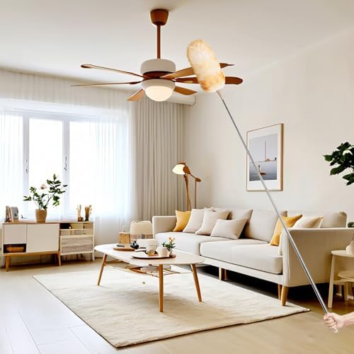 Extendable Cleaning Duster,Extra-Long Telescoping Feather Dusters with Stainless Steel Extension Pole Up to 100" for Cleaning High Ceiling Fan, High Ceilings,Furniture - Image 5