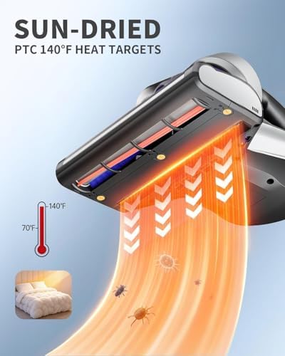 Jimmy Mattress Vacuum Cleaner, Anti-allergen Bed Vacuum Cleaner with UV-C Light & High Heating Tech, 14Kpa Suction 480W Powerful Handheld Vacuums for Dust & Pet Hair(JV35, Corded) - Image 4