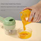 4 in 1 Handheld Electric Food Cutter Set, Kitchen Gods Wireless Food Processor for Fruits, Vegetables and Meat Green - Image 3
